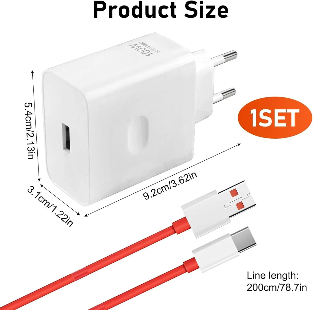 Cargador GaN 100W PD con Cable USB-C