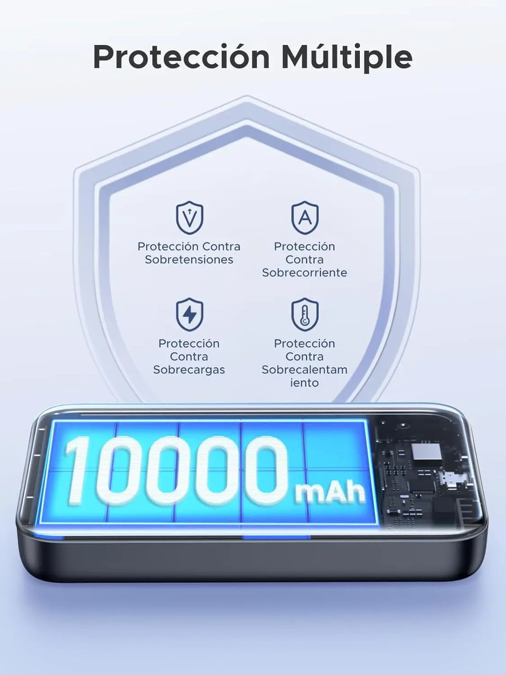 Batería Magnética 10000mAh Carga Inalámbrica 15W