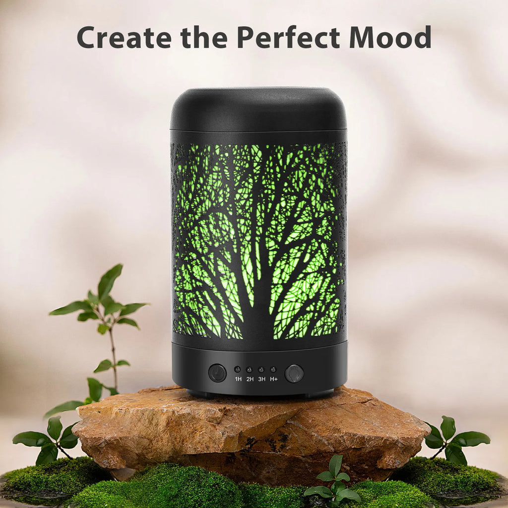 AIGOSTAR Ultrasonic Humidifier and Diffuser, Essential Oils Diffuser, Ultrasonic Nebulizer with 7 Colors and 3 Timers. 100ML.