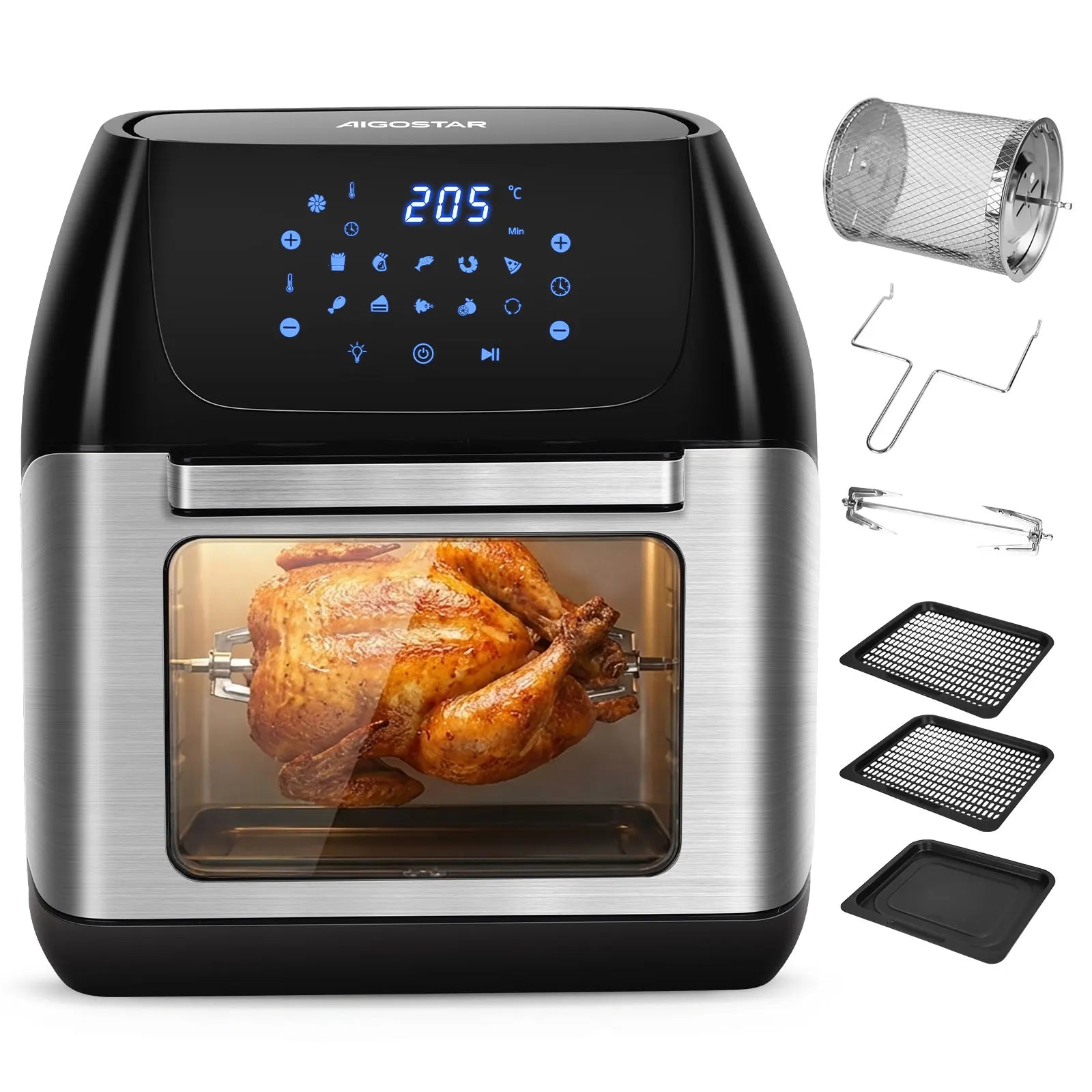 Aigostar Horno Freidora de Aire 12L Giratorio