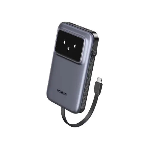 UGREEN Powerbank 10000 mAh Uno PB511 30 W Built-in USB-C Cable Gris