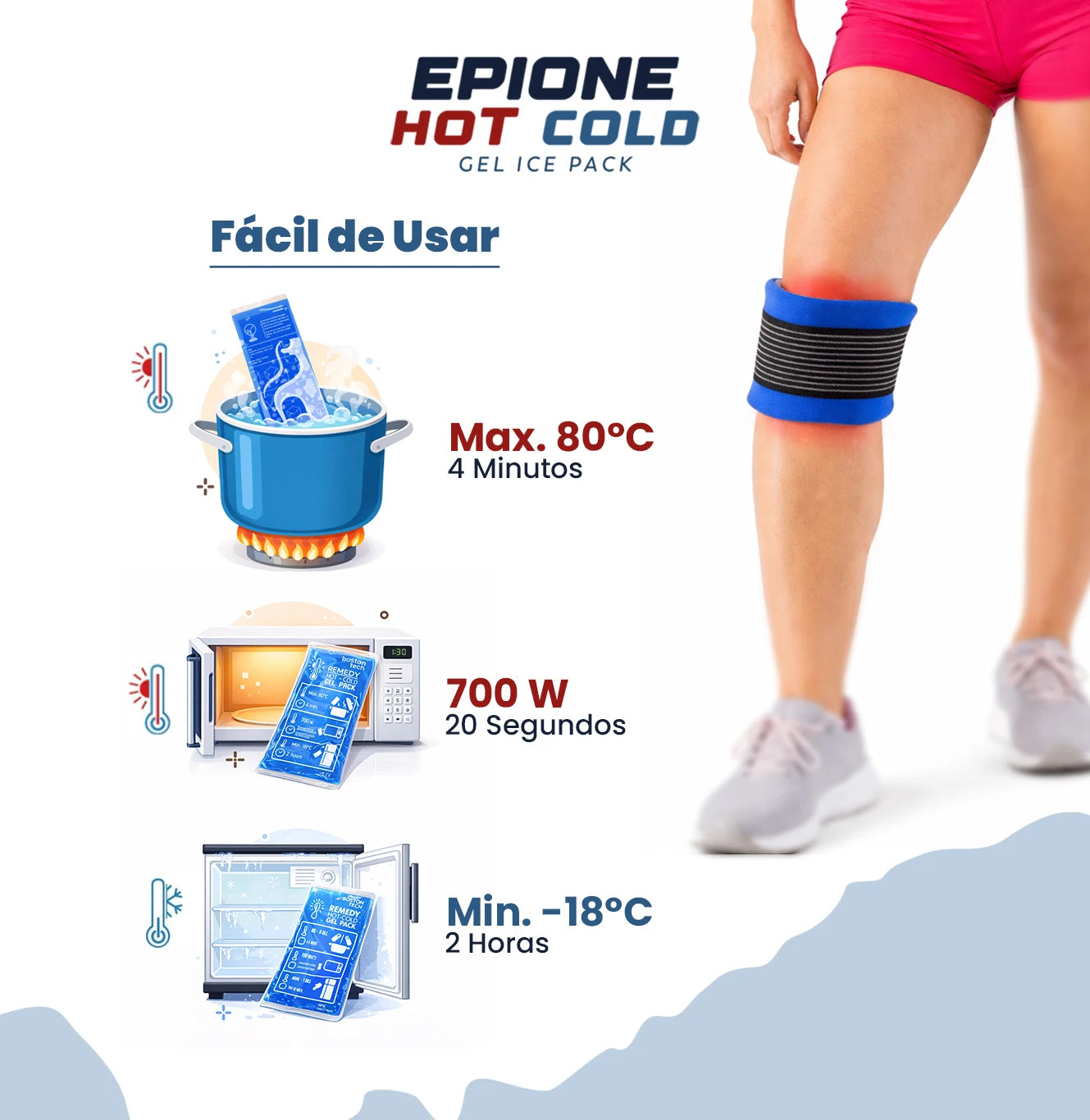 Boston Tech Compresas de Gel Frío/Calor — Pack de 5