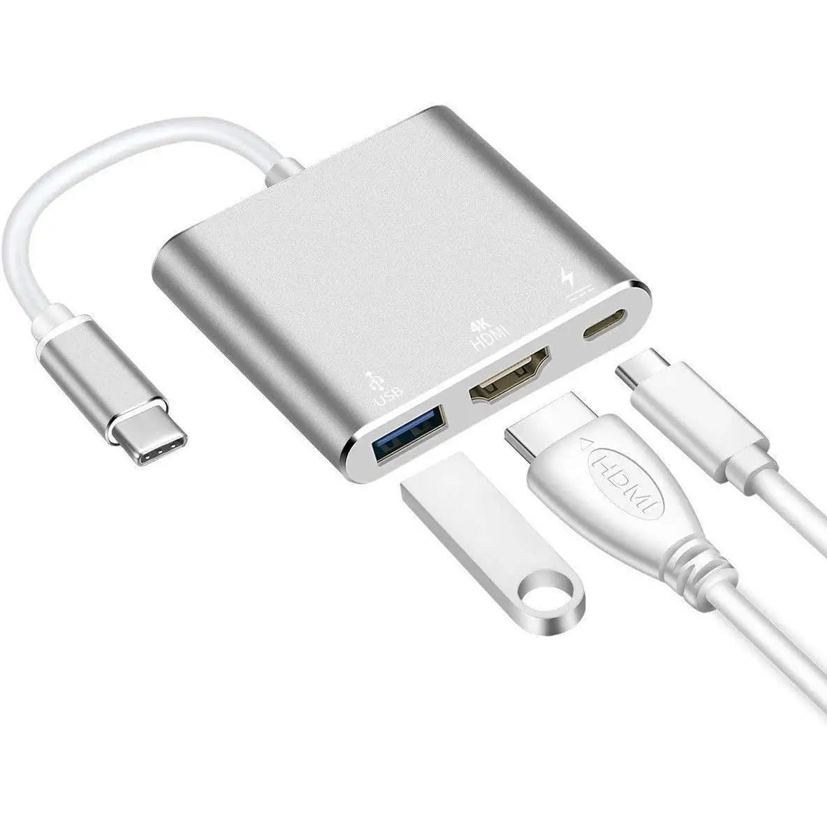 Adaptador USB-C a HDMI 4K 3 en 1