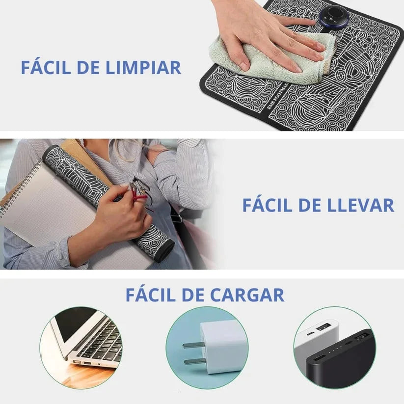 Electric foot massager |   Relaxes and improves circulation in the feet |   Ems technology: electrical muscle stimulation |   8 different techniques with various intensity levels |   Revolutionline brand