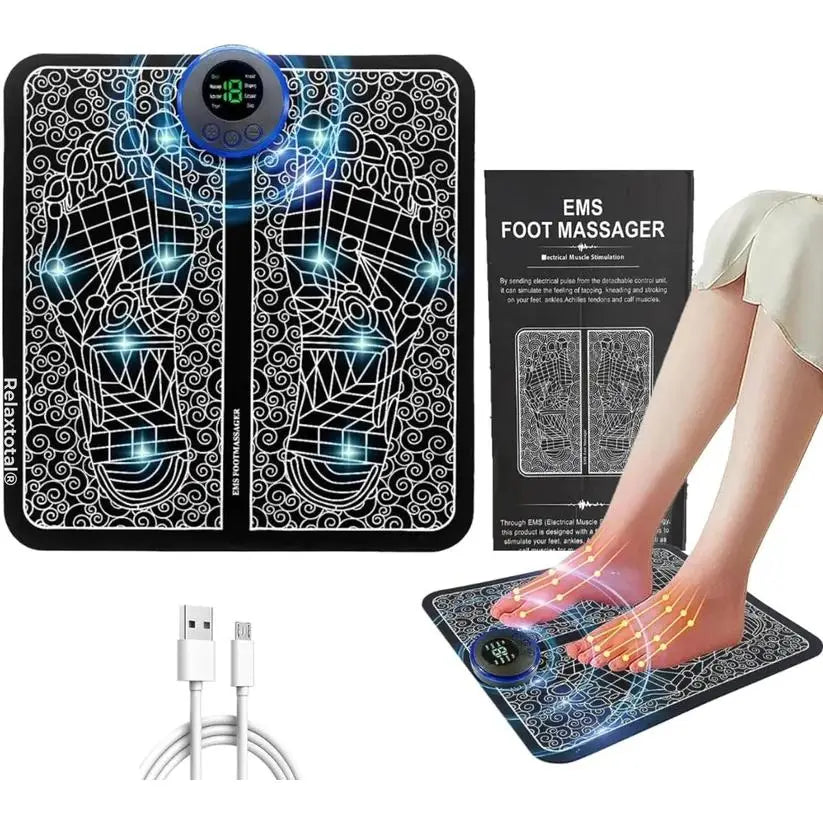 Electric foot massager |   Relaxes and improves circulation in the feet |   Ems technology: electrical muscle stimulation |   8 different techniques with various intensity levels |   Revolutionline brand