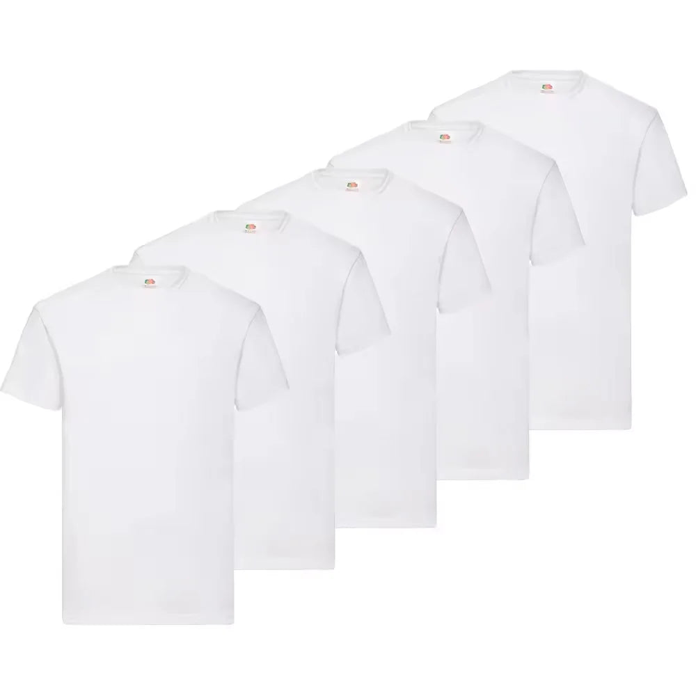 Pack 5 Camisetas Básicas Blancas 100% Algodón