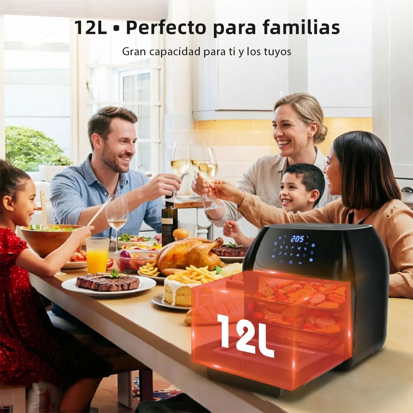 Aigostar Horno Freidora de Aire 12L Giratorio