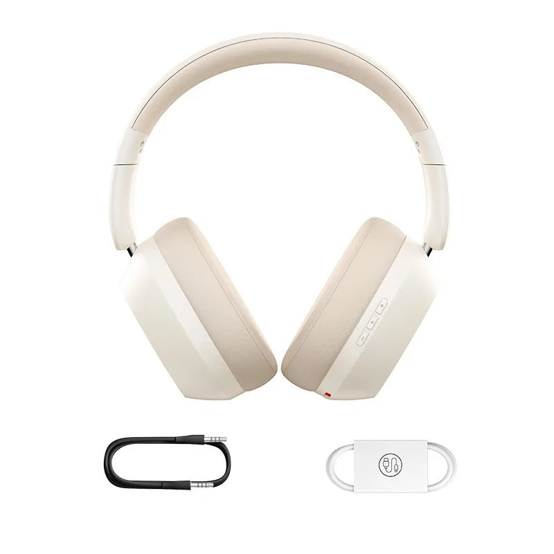 Baseus - bass 35 max headphones wireless and wired music headband usb type c bluetooth beige a00070800221-00