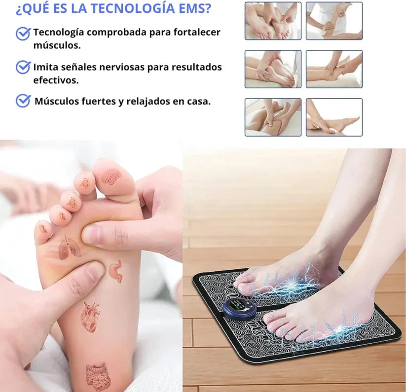 Electric foot massager |   Relaxes and improves circulation in the feet |   Ems technology: electrical muscle stimulation |   8 different techniques with various intensity levels |   Revolutionline brand
