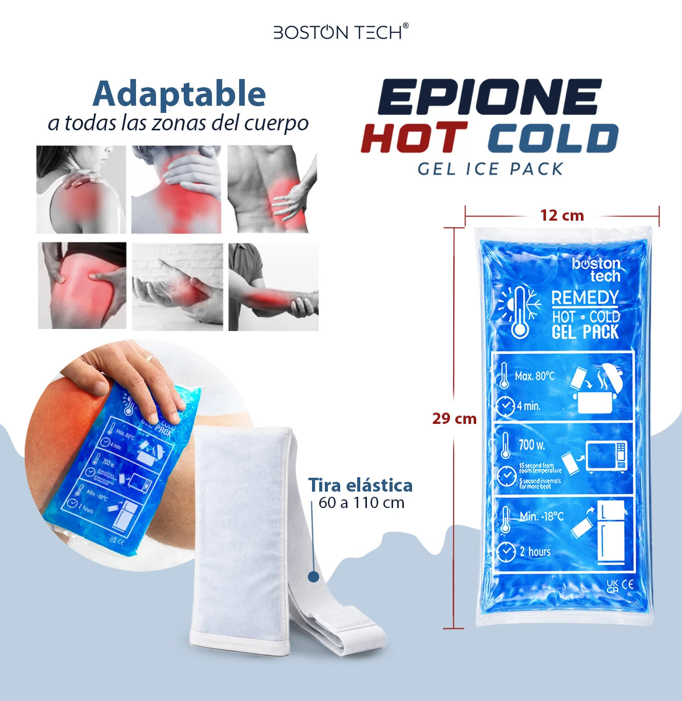 Boston Tech Compresas de Gel Frío/Calor — Pack de 5