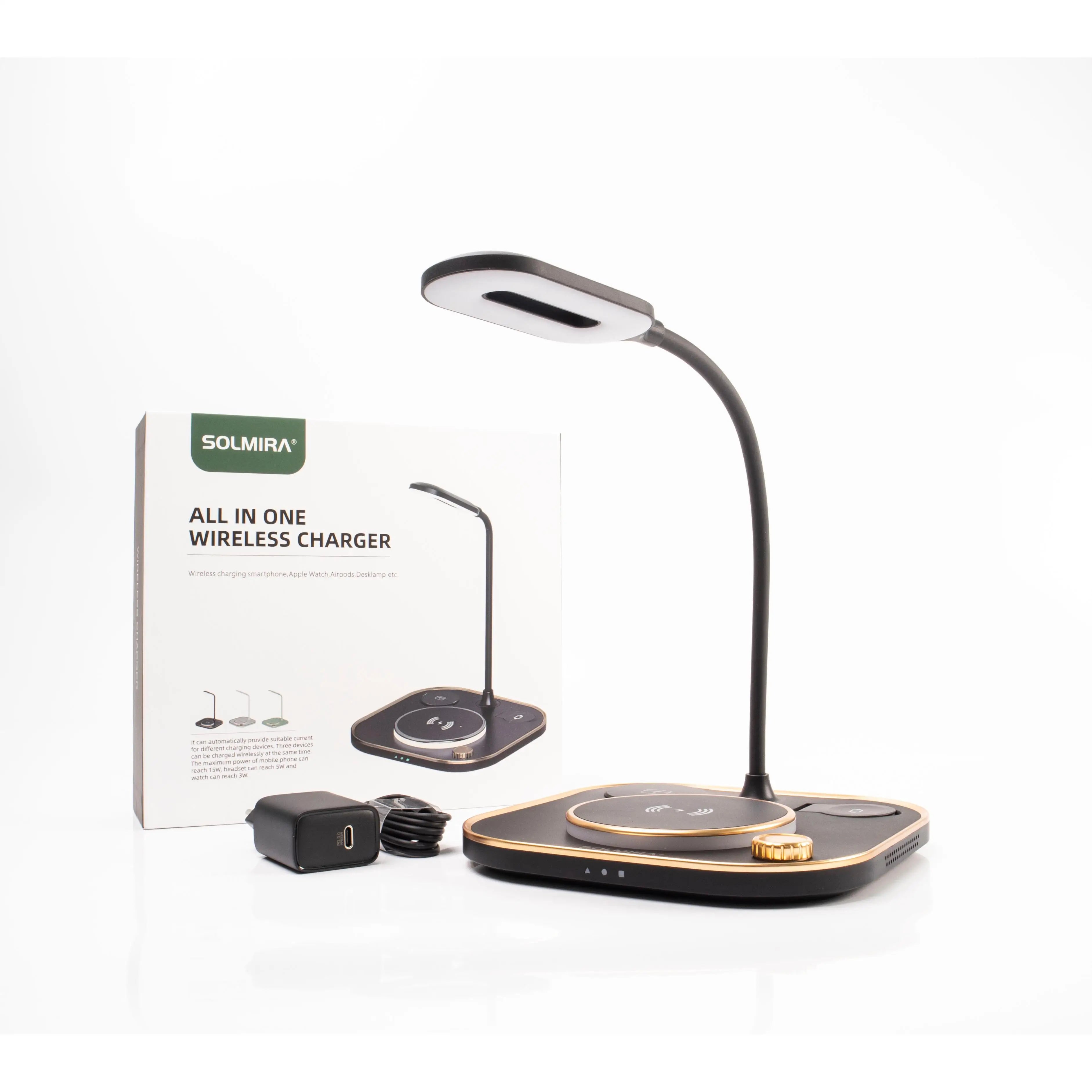 Base de Carga Inalámbrica 3 en 1 con Luz