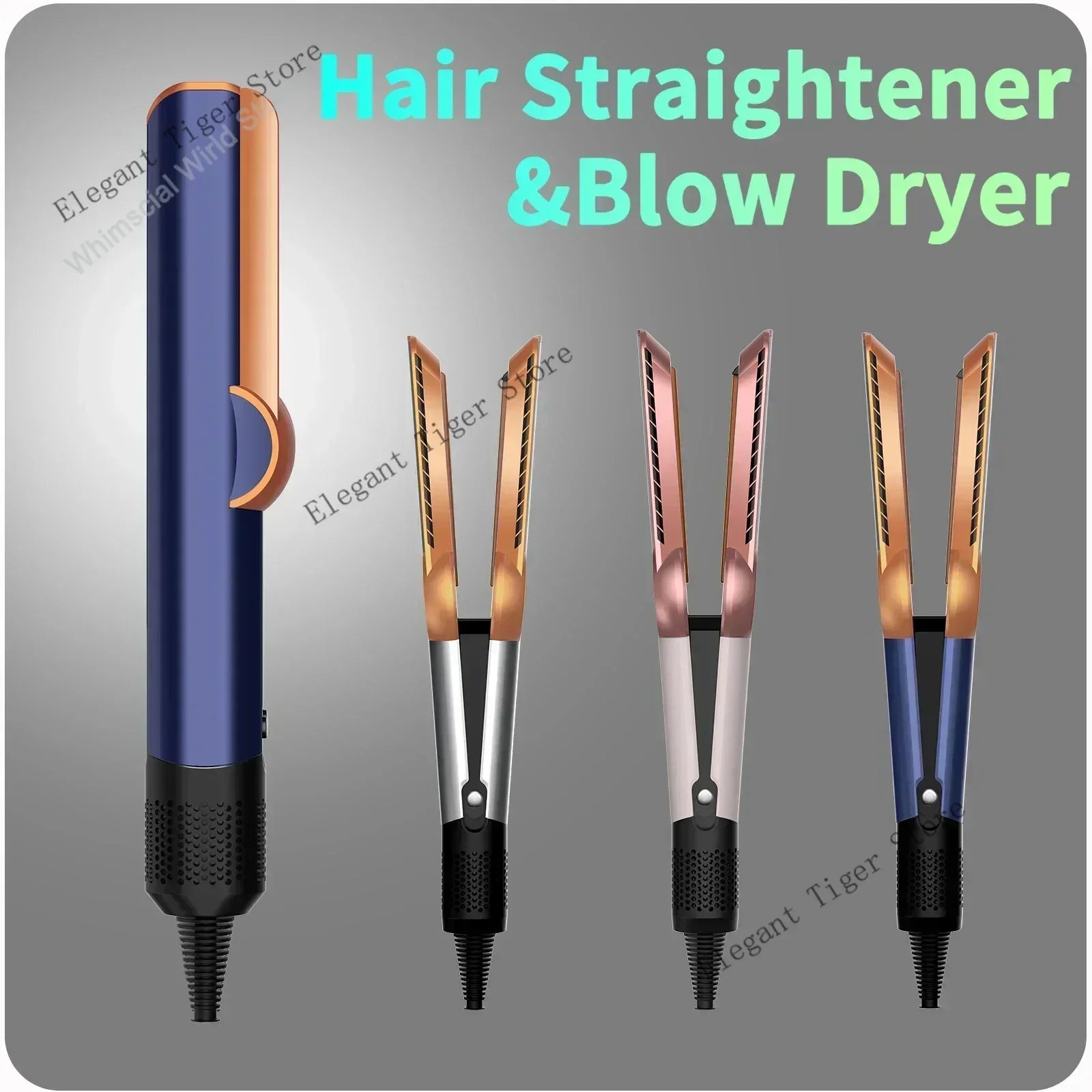 2 IN 1 Professional Hair Straightener & Hair Dryer Heat-Up Hair Flat Iron, Negative Ion Iron Long-Lasting Styling Tool