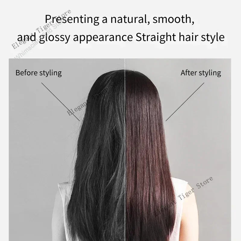 2 IN 1 Professional Hair Straightener & Hair Dryer Heat-Up Hair Flat Iron, Negative Ion Iron Long-Lasting Styling Tool