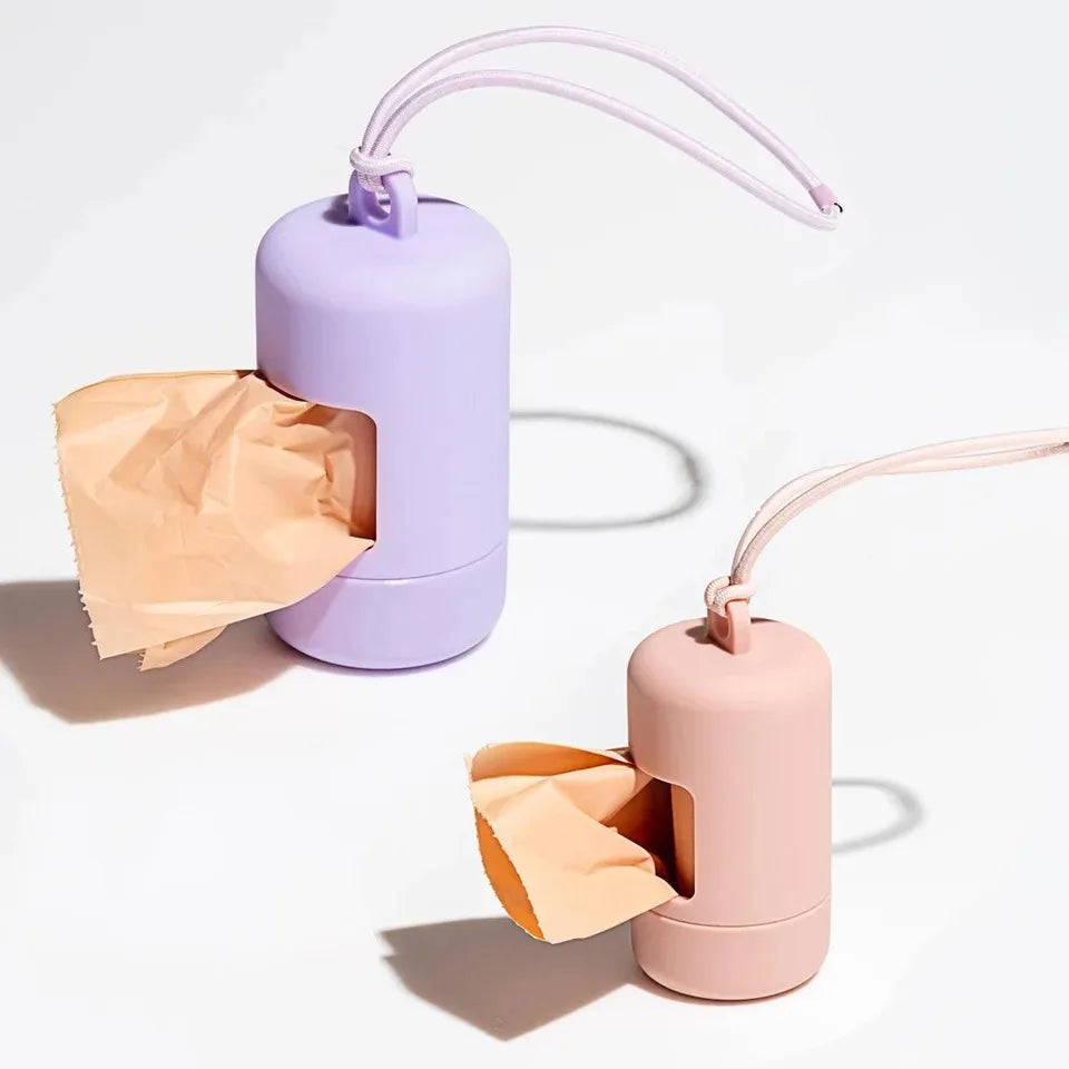 Dog Poop Bag Dispenser with Bags Included – Attaches to leash, lightweight and stylish