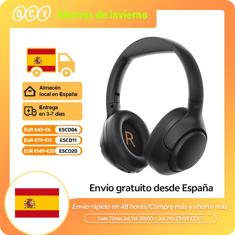 QCY H3 Auriculares Diadema ANC Bluetooth 5.4