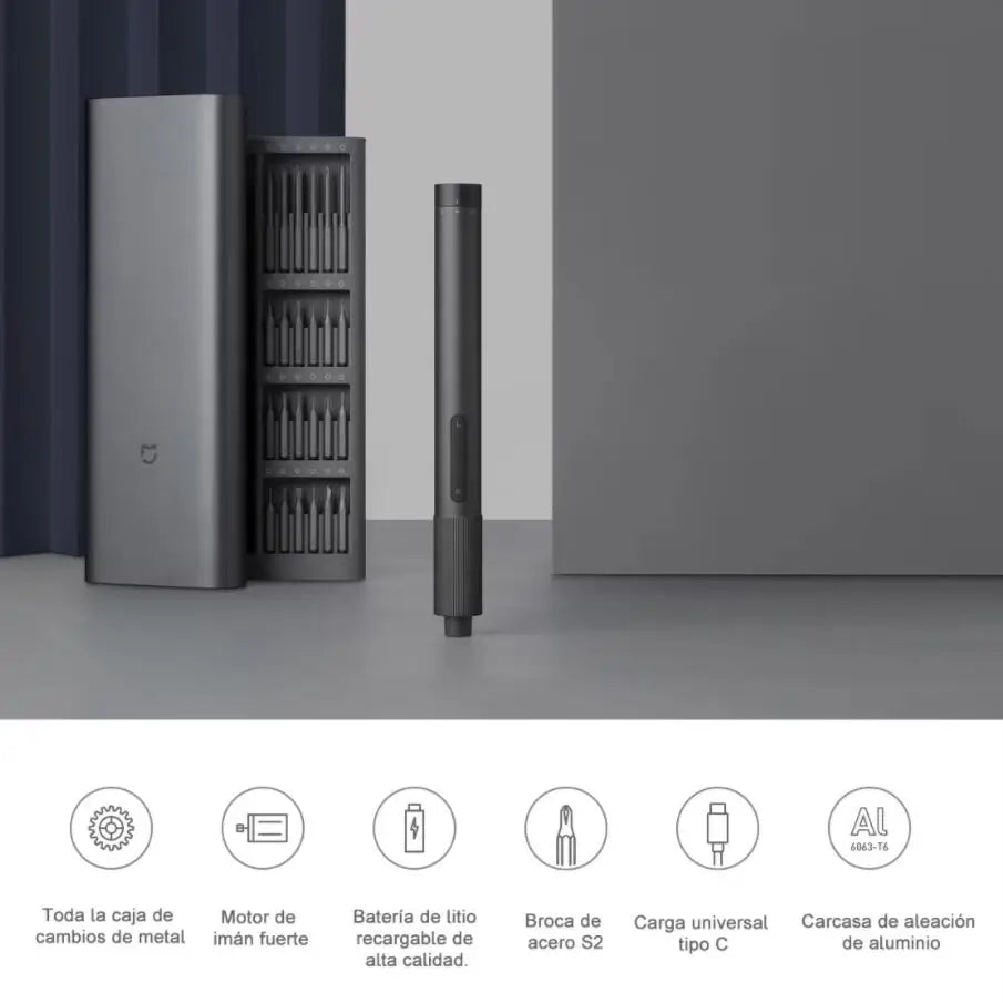 Xiaomi Mijia Electrical Precision Screwdriver, Magnetic Screw Driver Kit,Two-speed torque, Type-C charge, S2 Steel Precision Bit