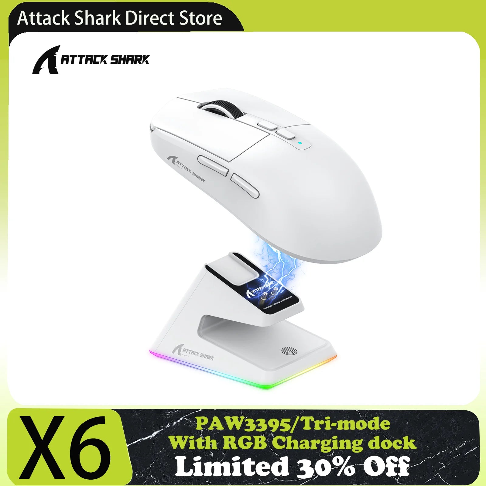 ATTACK SHARK X6 Ratón Gaming Trimodo