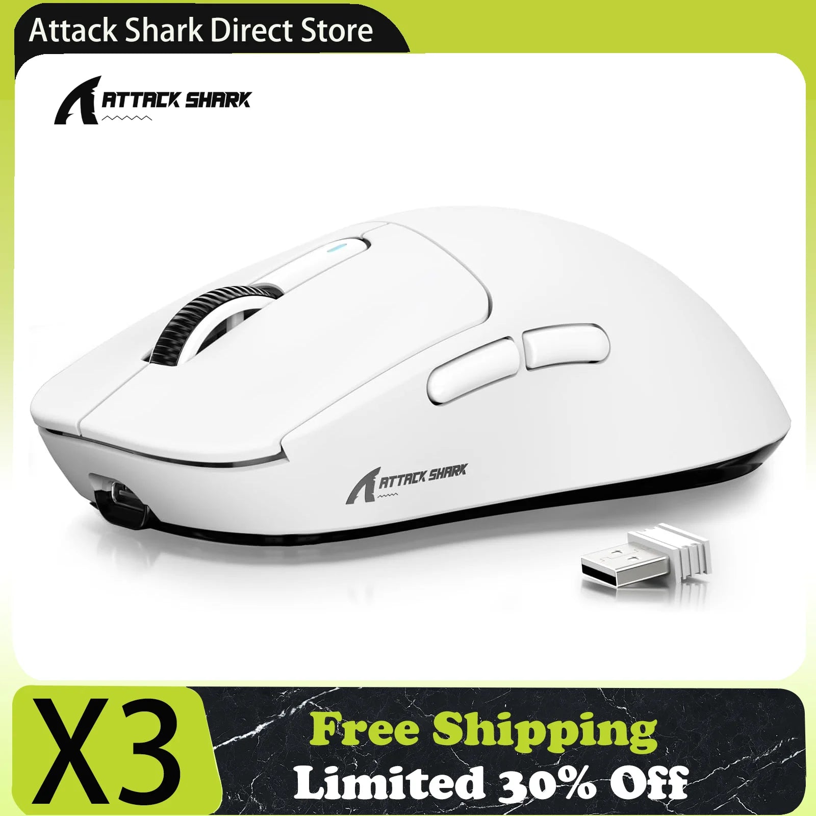 ATTACK SHARK X3 Ratón Gaming Multimodo
