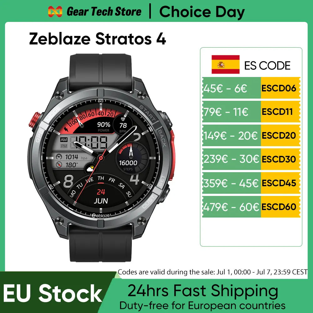 Zeblaze Stratos 4 Smartwatch AMOLED GPS