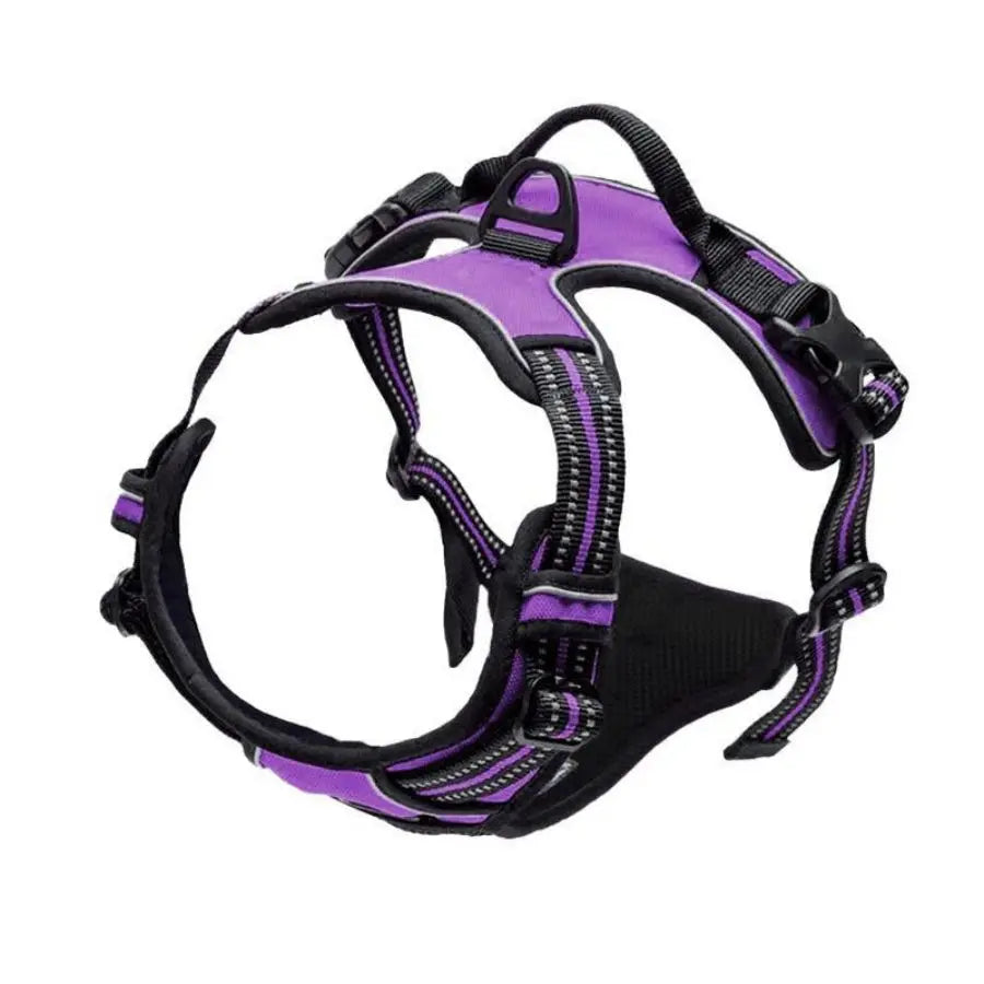 No-Pull Dog Harness – Reflective, with control handle and front clip (sizes S to XL)