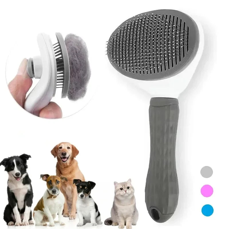 Cepillo Autolimpiable para Perros y Gatos – Quita el pelo muerto y los nudos con un solo clic