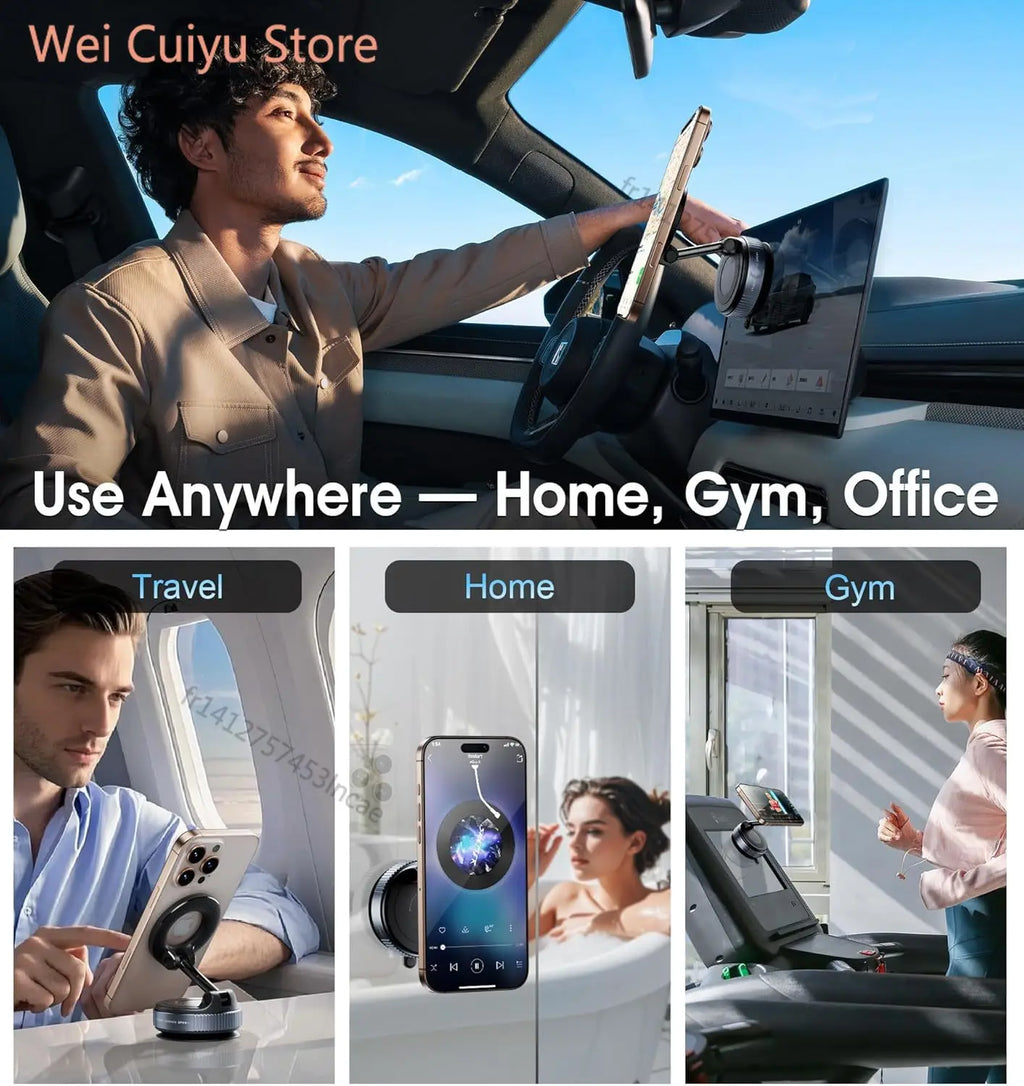 Soporte Magnético 360° con Succión al Vacío