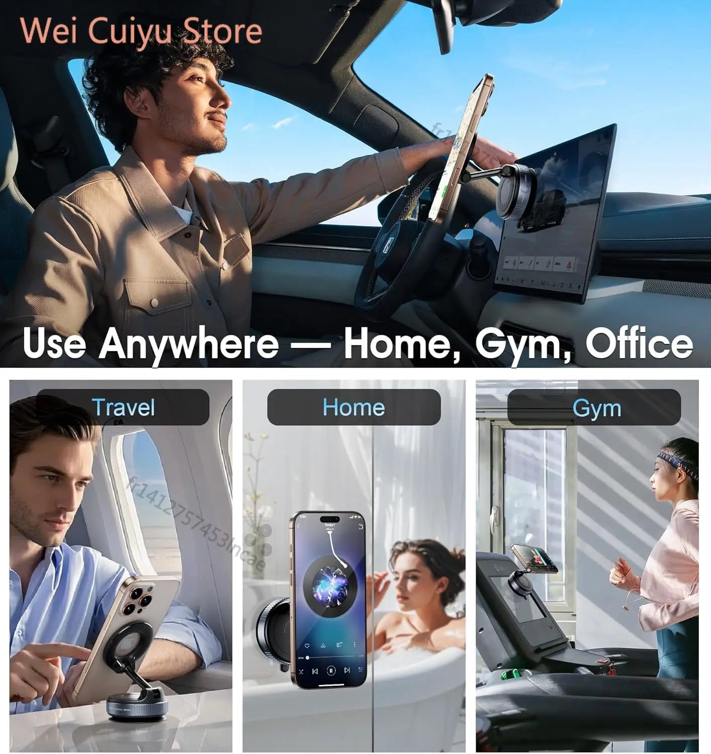 Soporte Magnético 360° con Succión al Vacío