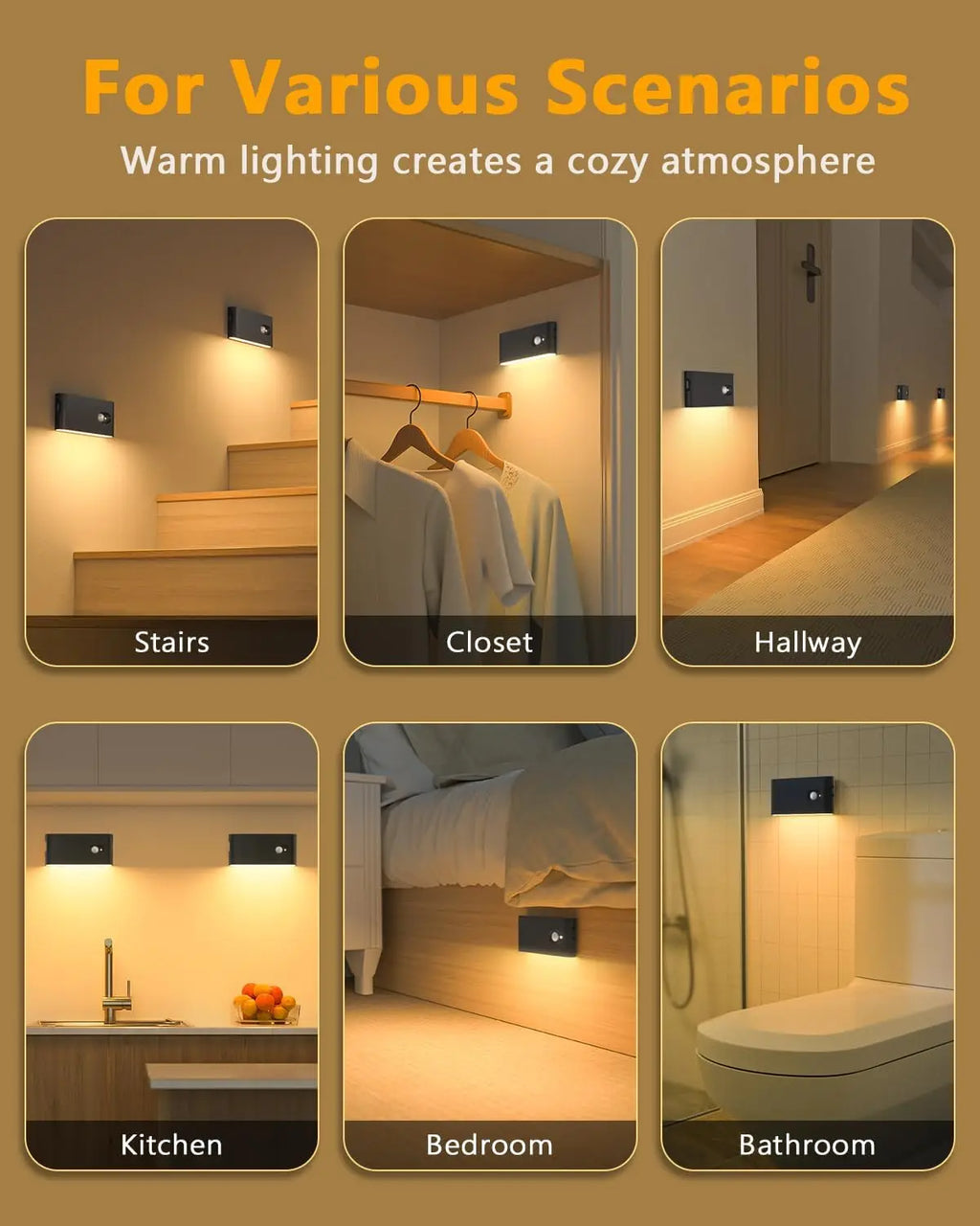 WILLED Luces LED con Sensor de Movimiento (recargables)