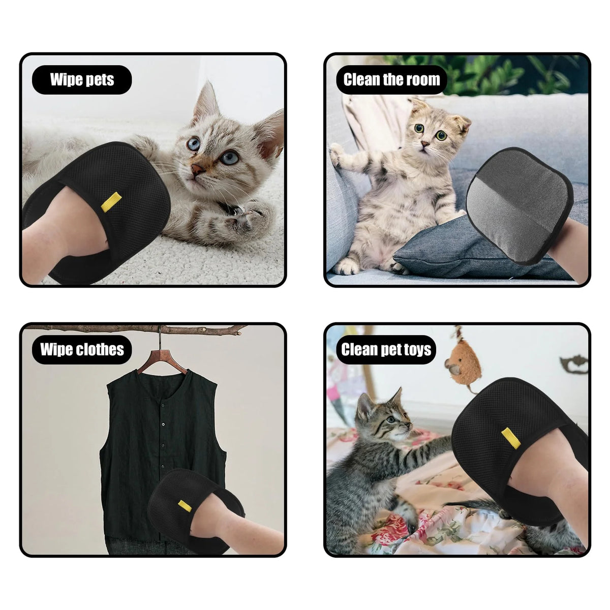 Guante Quitapelos Reutilizable para Perros y Gatos – Recoge el pelo de sofás, alfombras y ropa con una pasada