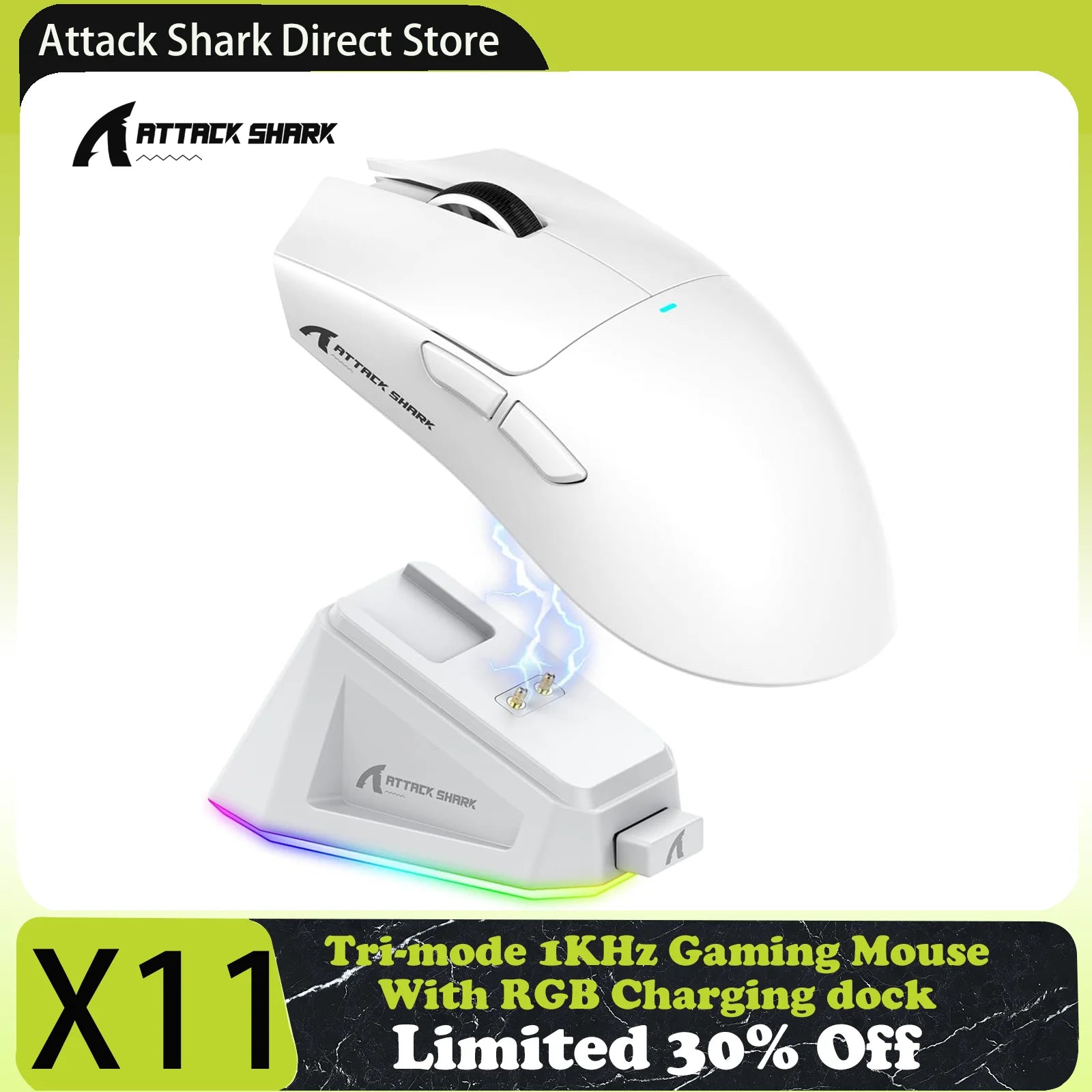 ATTACK SHARK X11 Ratón Gaming Trimodo