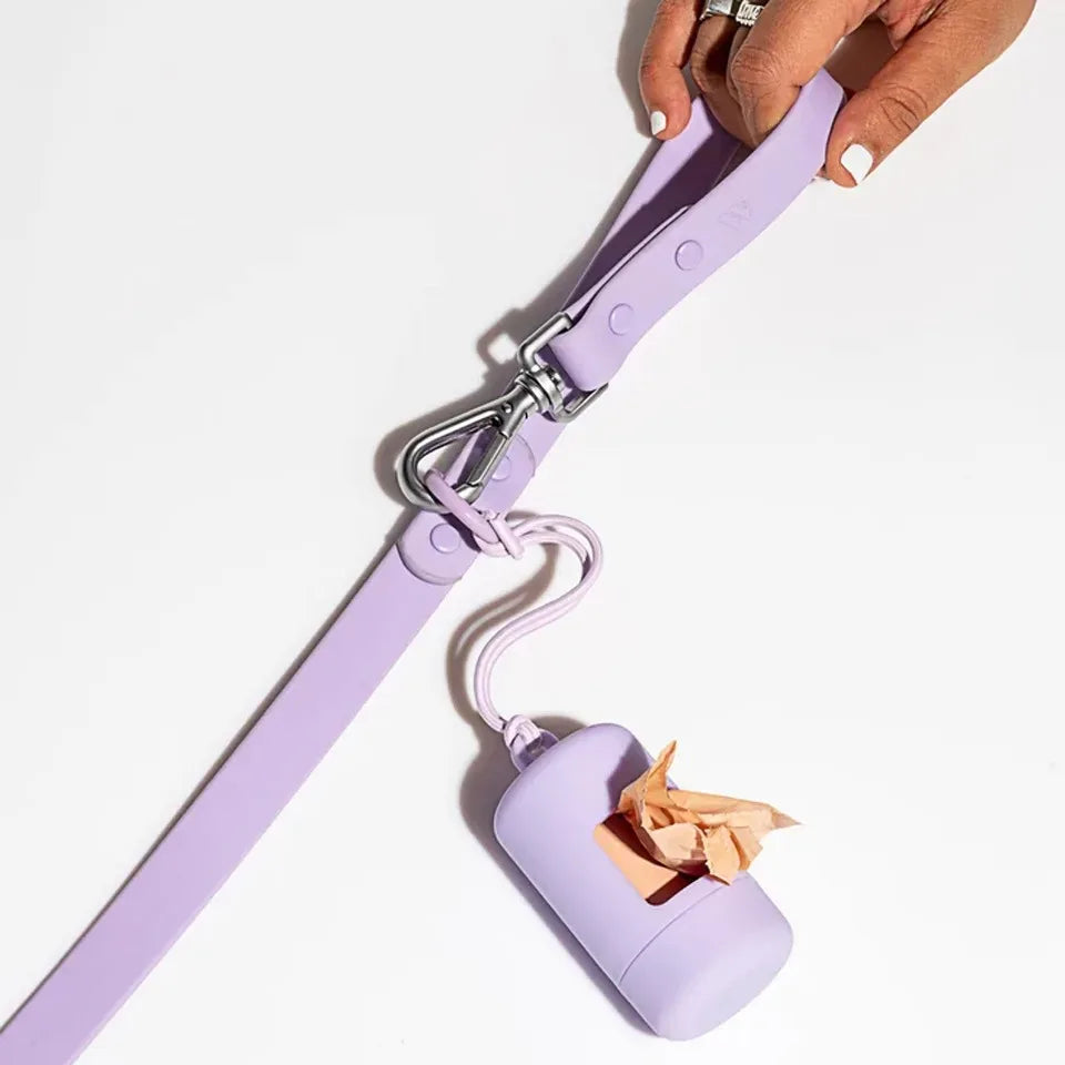 Dog Poop Bag Dispenser with Bags Included – Attaches to leash, lightweight and stylish