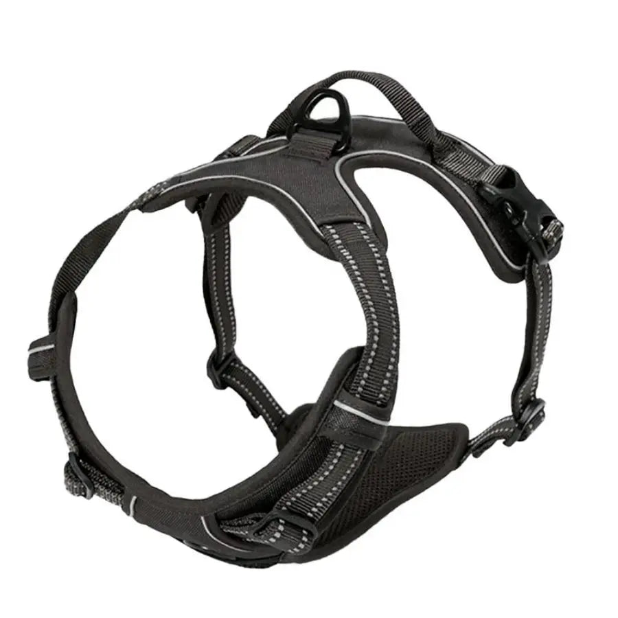 No-Pull Dog Harness – Reflective, with control handle and front clip (sizes S to XL)