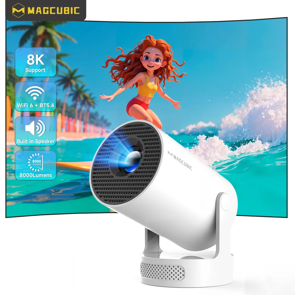 Magcubic HY300 Pro+ 8K Wifi6 Projector 290ANSI Android 14 Dual WIFI Allwinner H726 BT5.4 1280x720P Portable Home Cinema Outdoor