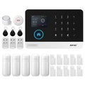 PGST 4G WiFi Smart Wireless Burglar Anti Theft Alarm Security Kit Works with Tuya Works with Smart Life Mobile Phone Remote Arm Disarm Real Time Alarm Push Door Sensor Motion Detector Full Set Smart Home Safety Device Europe