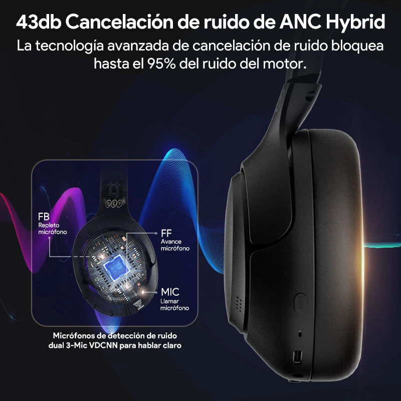 QCY H3 Auriculares Diadema ANC Bluetooth 5.4
