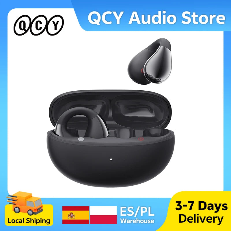 QCY Crossky C30 Open Ear Headphones Bluetooth 5.4 Earphones with Clip Lightweight Comfort Stable Fit Sports Earbuds