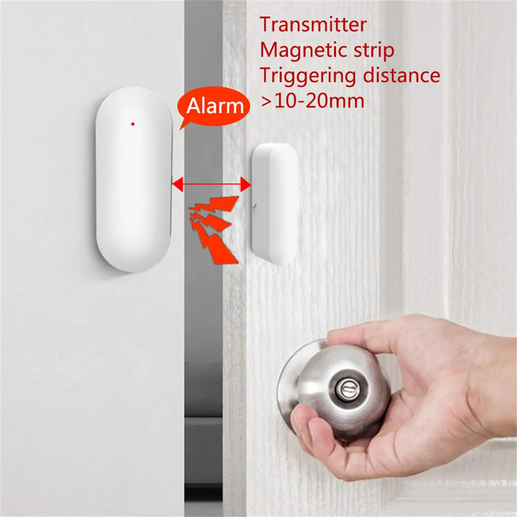 PGST WiFi Smart Door Window Sensor Works with TUYA Smart Life Home Security Alarm System Wireless Magnetic Detector APP Control Burglar Anti-theft Alert Real-time Notification Low Battery Reminder Smart Home Automation Securi