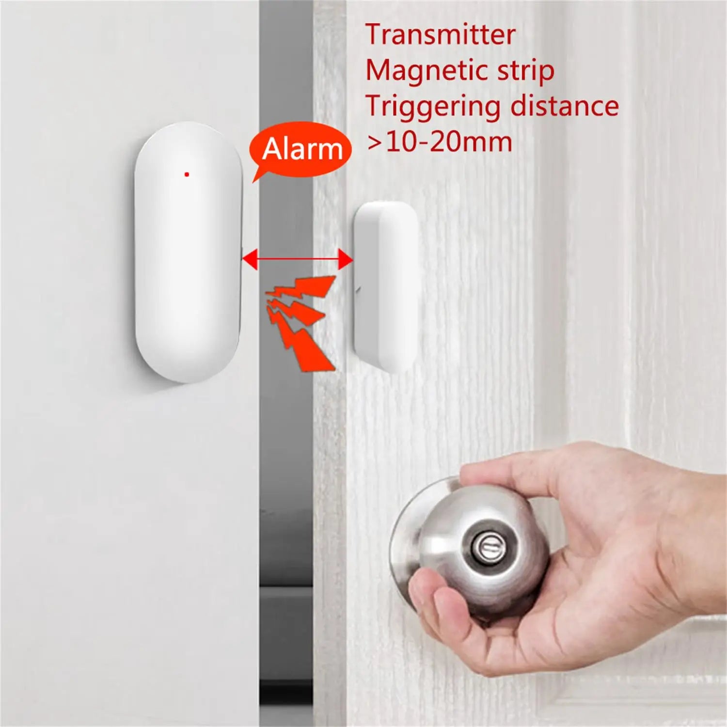 PGST WiFi Smart Door Window Sensor Works with TUYA Smart Life Home Security Alarm System Wireless Magnetic Detector APP Control Burglar Anti-theft Alert Real-time Notification Low Battery Reminder Smart Home Automation Securi