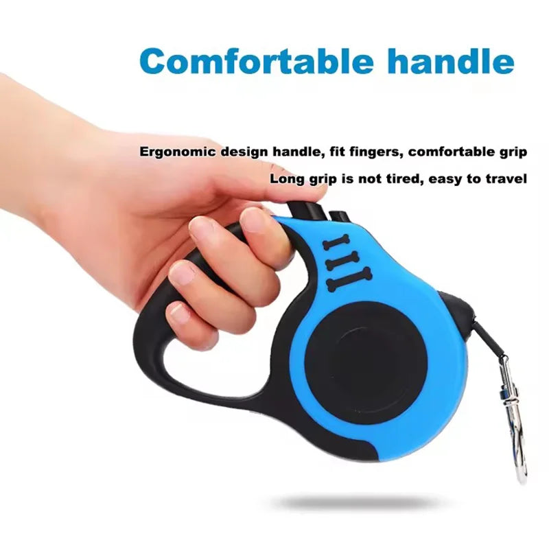 Correa Extensible para Perros – 3 a 5 m con freno de un solo botón y mango antideslizante