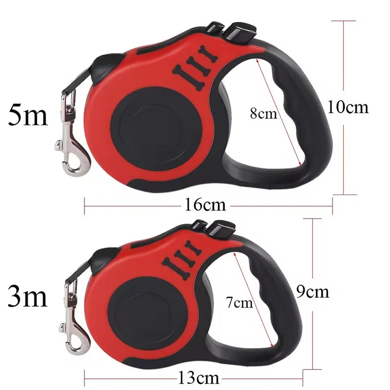 Correa Extensible para Perros – 3 a 5 m con freno de un solo botón y mango antideslizante