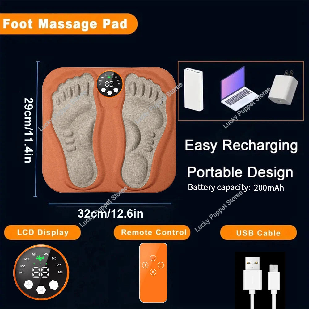 3D Smart Foot Massage Pad RF Remote Feet Massager 8 Modes 29 Levels Improve Blood Circulation Relax Muscles Slim Legs Foot Pad