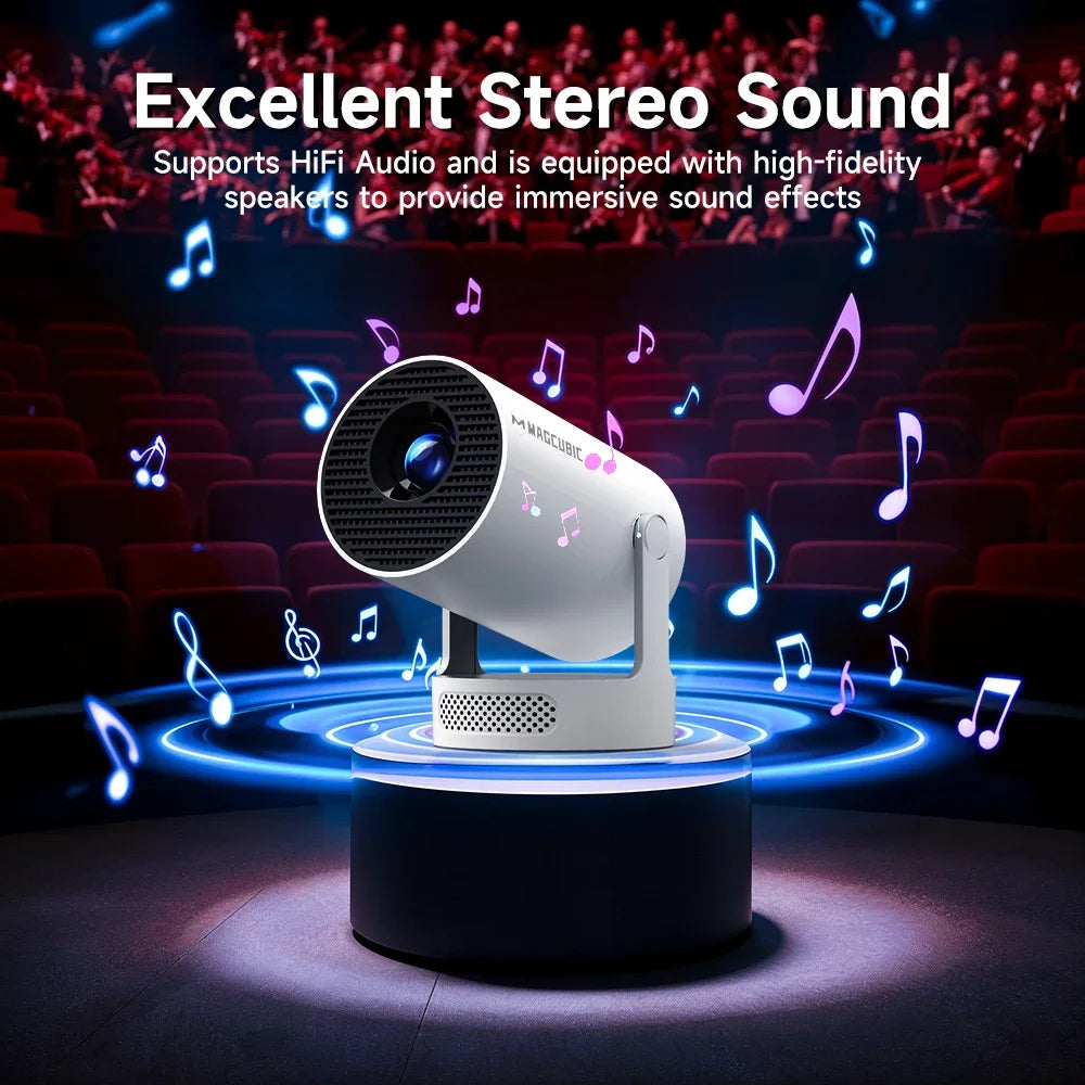 Magcubic HY300 Pro+ 8K Wifi6 Projector 290ANSI Android 14 Dual WIFI Allwinner H726 BT5.4 1280x720P Portable Home Cinema Outdoor